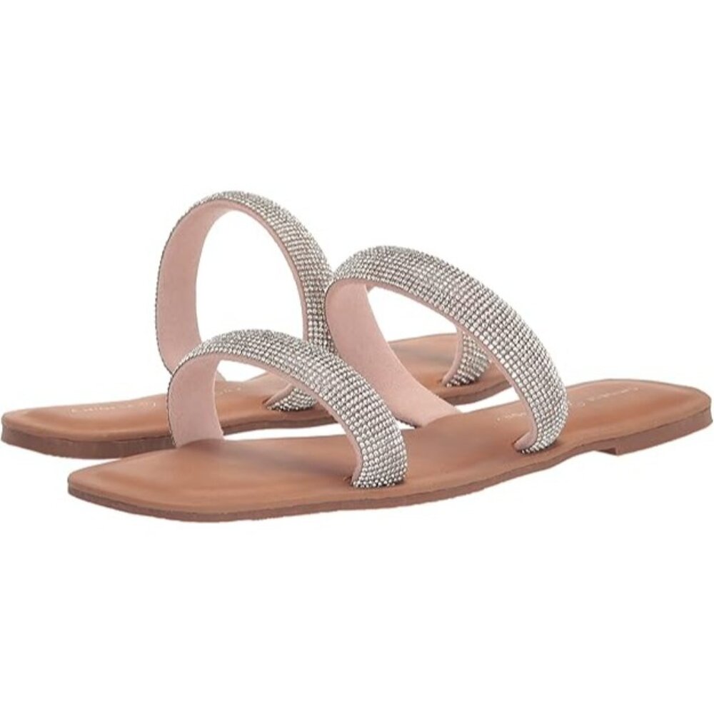 Chinese Laundry Zailey Sandals Nude Rhinestone Size 9 Women's Sparkly Dressy NEW